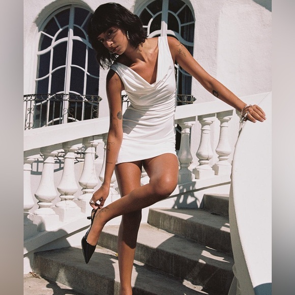 Princess Polly Dresses & Skirts - Princess Polly White Draped Mini Dress